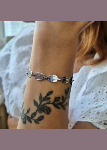 Срібний браслет на руку без каменів Заповеді Господні 17- 19 см срібло 925 проби 1385 6.98г Nobrand (363969243)