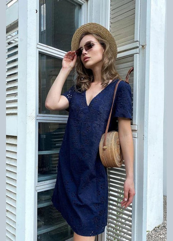 Синее повседневный, кэжуал платье Seventeen