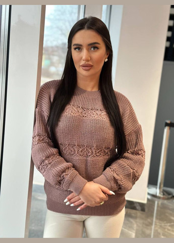 Тонкий женский свитер пудрового цвета 31739 Fashion (323483615)