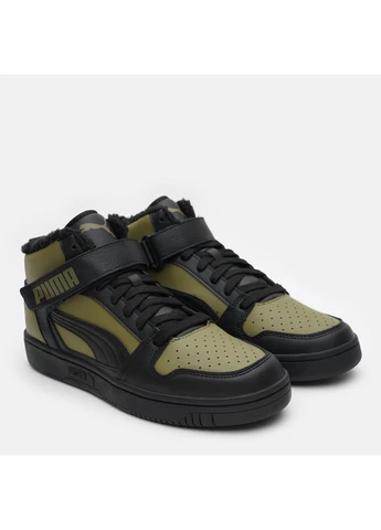 Цветные зимние ботинки rebound mid strap wtr black/green 38637602 Puma