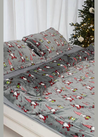 Постільна білизна Двоспальний 180х215 наволочка 50х70 2шт Сірий (П4К-al-plush3-bavovna-001-02-01) No Brand (316531955)