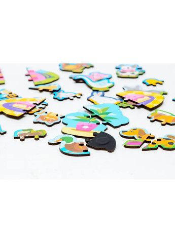 Настільна гра пазл дерев'яний магнітний Тварини в асортименті Puz-22930 PuzzleOK Дер8930 (370651407)