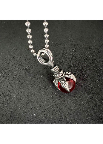Готичний панк кулон з червоною кульою з медичної сталі PS-091 No Brand (299340118)