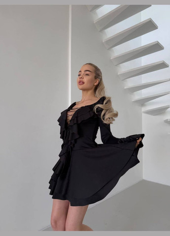 Чорна жіноча сукня No Brand однотонна