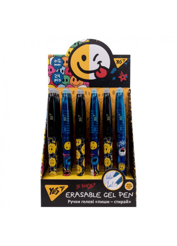 Ручка гелевая пиши-стирай Melt Smile 412136 0,7 мм синяя Yes (336881969)