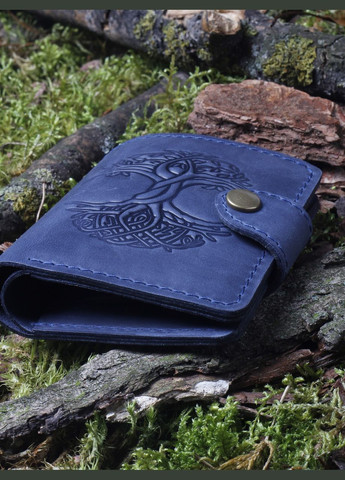 Гаманець Вестерн S Дерево життя шкіра Crazy hours Синій Turtle (302660110)