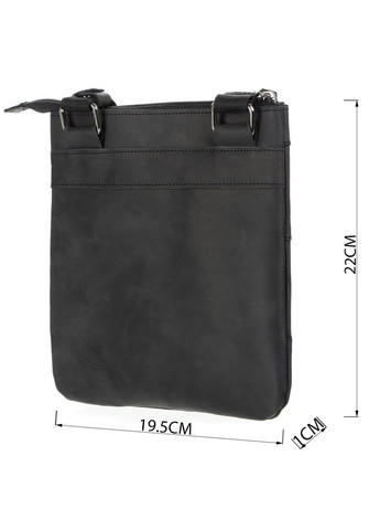 Шкіряна сумка крос боді чоловіча месенджер через плече чорна 11024 Shvigel (329195225)