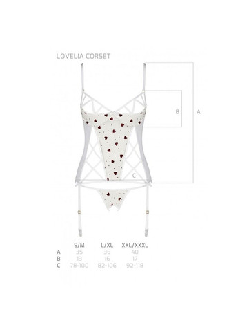 Корсет з підв'язками + стрінги LOVELIA CORSET white - CherryLove Passion (282966215)