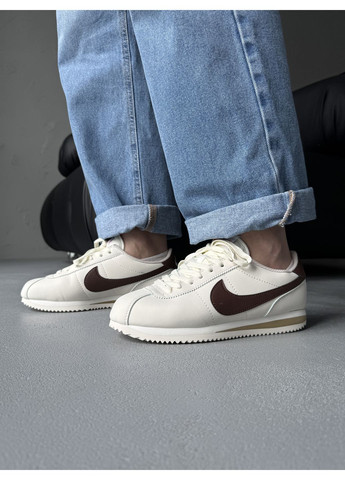 КРОССОВКИ ЖЕНСКИЕ NIKE CORTEZ BEIGE / BROWN НАЙК КОРТЕЗ No Brand бежевые демисезоны (368883957)