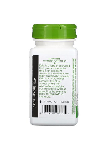 Вітаміни та мінерали Kelp, 100 вегакапсул Nature's Way (325428252)