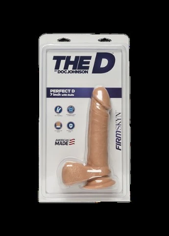Фалоімітатор The D - Perfect D - 7 Inch With Balls - FIRMSKYN, діаметр 4,5 см Doc Johnson (369953651)