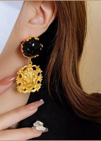 Серьги-подвески Золотой лев No Brand (302312013)