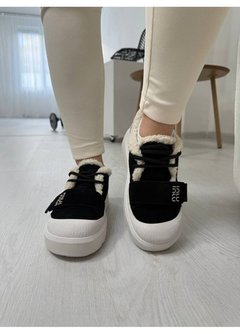 Чорні кеди з натуральної замші зимові No Brand Кеди