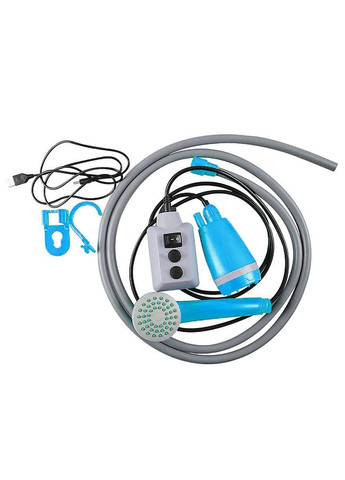 Душ портативний для квартири з помпою на аккумуляторі USB 2200 мАг 20-45 хвилин Синій Крючков (334010319)