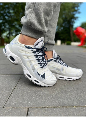 Белые демисезонные кроссовки мужские nike air max tn terrascape plus white blue найк аир макс тн плюс No Brand