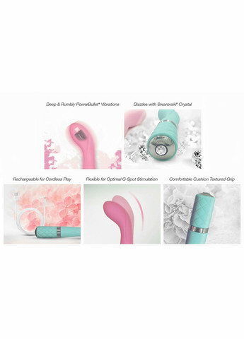 Роскошный вибратор - Sassy Pink с кристаллом Сваровски для точки G, подарочная упаковка Pillow Talk (360966237)