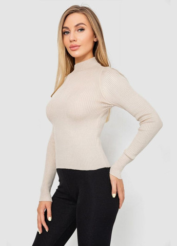 Світло-бежевий водолазка жіноча в рубчик, колір світло-сірий, 214r91306 Ager