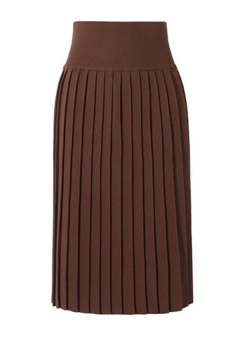 Коричневая кэжуал трикотажная плиссированная юбка-карандаш mw-ks-1613-1 коричневый Forza Viva