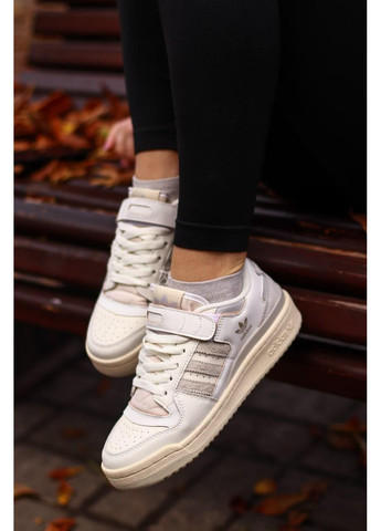 КРОССОВКИ ЖЕНСКИЕ ADIDAS FORUM BEIGE АДИДАС ФОРУМ No Brand бежевые демисезоны (368859604)