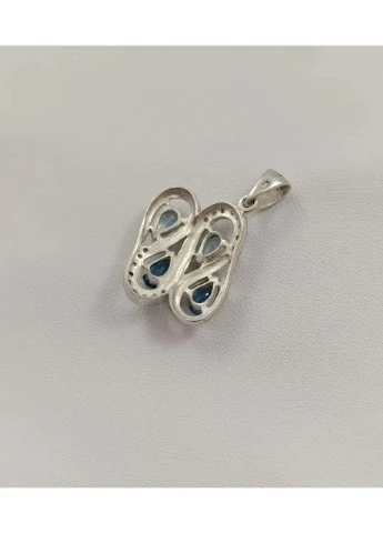 Подвеска серебряная с голубым топазом и топазом "London Blue" Р-265 No Brand Підвіска (384051025)