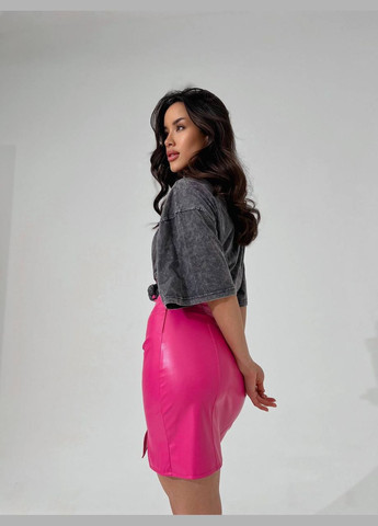 Розовая повседневная однотонная женская юбка FINO Mode