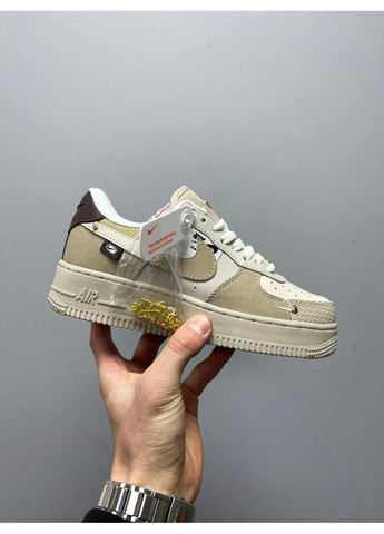 КРОСІВКИ ЖІНОЧІ NIKE AIR FORCE 1 LOW TAN BLING НАЙК АІР ФОРС 1 ПРЕМІУМ No Brand бежеві демісезони (367178060)