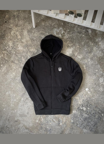 Зимова кофта на змійці з начосом Герб чорна Vakko (301834030)