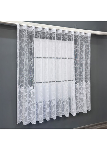 Тюль жакард № 1523т Арка на кухню колір білий 300х160 см (53-0013) VR-Textil (325861964)