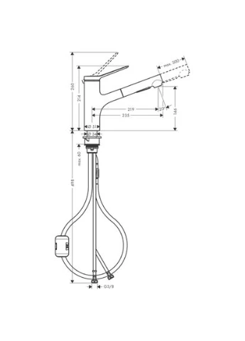 Змішувач для кухні ZESIS, чорний/матовий, врізний Hansgrohe (395925711)