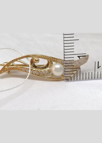 Золота брошка з перлами і фіанітами. БШ250И Імперія золота (329421710)