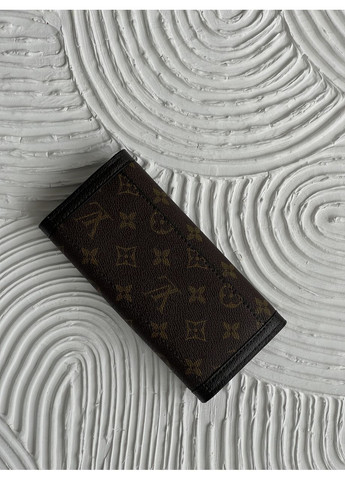 Жіночий гаманець коричневий + бежевий з подвійною бляшкою No Brand (369935246)