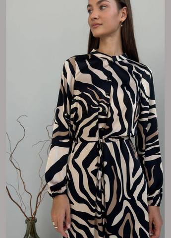 Чорна ділова, повсякденний, святковий, вечірня сукня Nenka з тваринним принтом