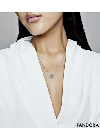 Серебряное ожерелье Пандора с кулоном "Ромашка" 398964C01 Kabluchka (355462882)