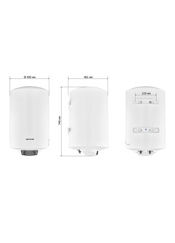 Накопичувальний водонагрівач EWH-08080 ROUND DRY 80 л, сухий тен 2 кВт, циліндричний Mixxus (334003175)