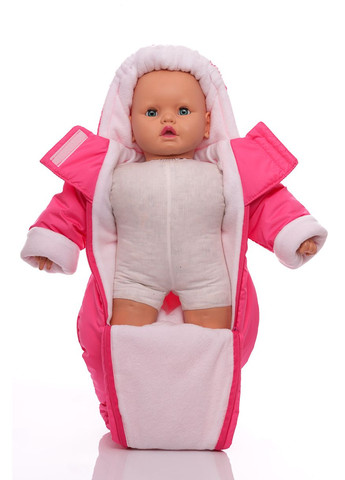 Человечек на флисе для девочки без логотипа розовый 74 см (51177) BABYKROHA (297197847)