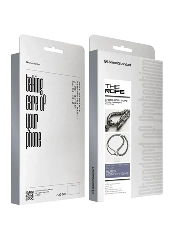 Ремешок для смартфона Rope Black Monochrome with Clear holder (ARM76091) ArmorStandart (340405577)