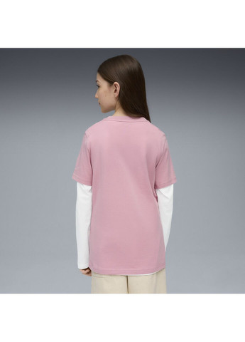 Розовая демисезонная детская футболка ess no. 1 logo tee youth Puma