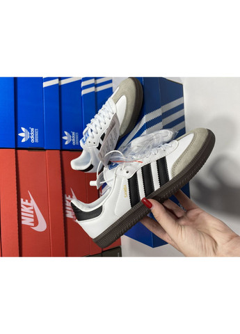 Чорні Осінні кросівки чоловічі adidas samba og white black адідас самба No Brand