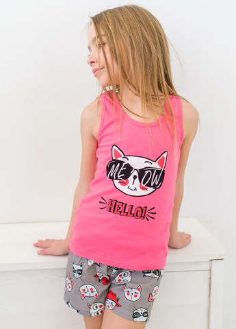 Комбинированный летний комплект для девочки на лето майка и шорты No Brand