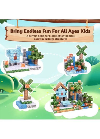 Магнитный конструктор Майнкрафт 100 блоков Домик с водопадом Minecraft (363319827)