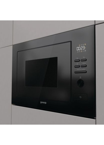 Микроволновая печь встраиваемая, 25л, электр. кер., 900Вт, гриль, дисплей, черный Gorenje