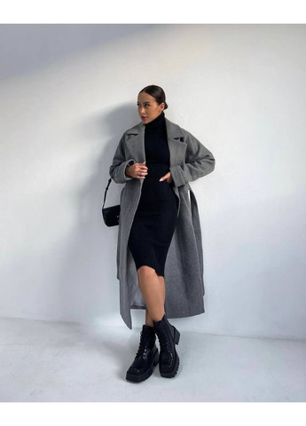 Серое Женское зимнее пальто No Brand