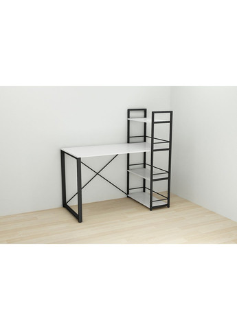Письмовий стіл Серії Конект з етажеркою 75x120x600 чорний ДСП Біле 16мм (FRD-104219) Ferrum-decor (360645129)