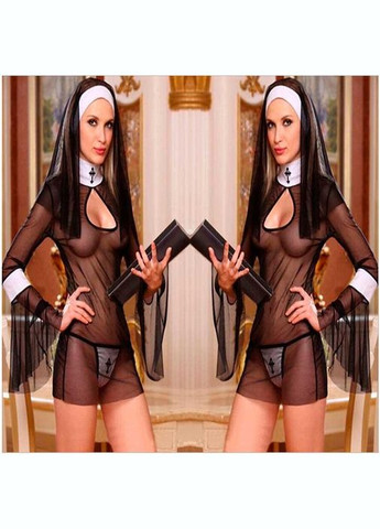 Костюм сладострастной монашки - S - Черный - Ролевые костюмы No Brand (358200503)