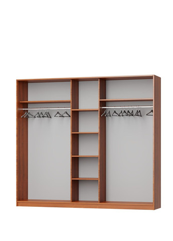 Шкаф-купе трехдверный Стандарт AL 2ДСП/Зеркало 230x60x210 см (MBS-2937) MebelStar (346289141)