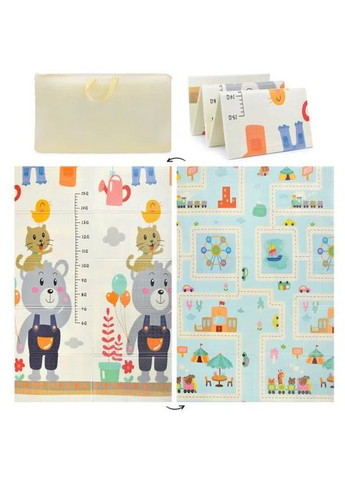 Двосторонній розвиваючий термокилимок EVA D-14710 Ведмежатко та дорога 200 х 180 см з сумкою Bambi (356893329)