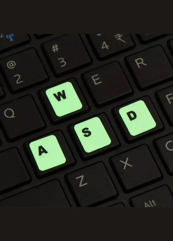 Наклейки на клавиатуру фосфорные светящиеся в темноте люминесцентные буквы с эффектом подсветки EN/RU No Brand (336889896)