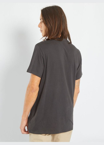 Темно-серая футболка basic,темно-серый с принтом, Kiabi