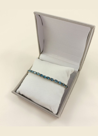 Срібний браслет з топазом "London Blue", регульована застібка-слайдер Б035-лт No Brand Браслет (328082601)