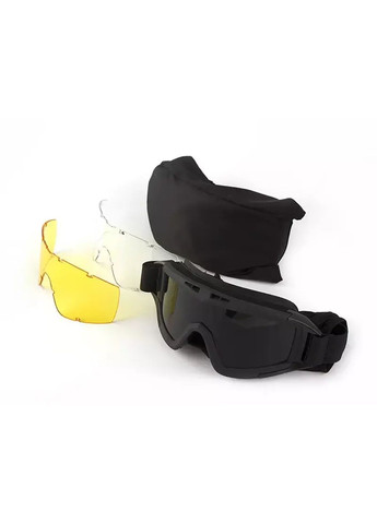 Тактичні окуляри захисна маска Revision з 3 лінзами/Балістичні окуляри зі змінними лінзами (чорна) Daisy (280826680)
